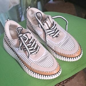 Stylish Beige and White Sneakers